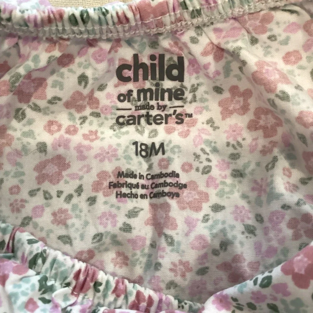 Carter's Girl‎ Top Floral Ruffle Neck Pink Purple - 18 months